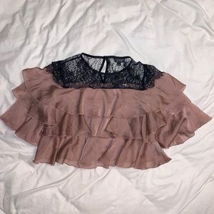 NWT Topshop Ruffle Crop Shirt